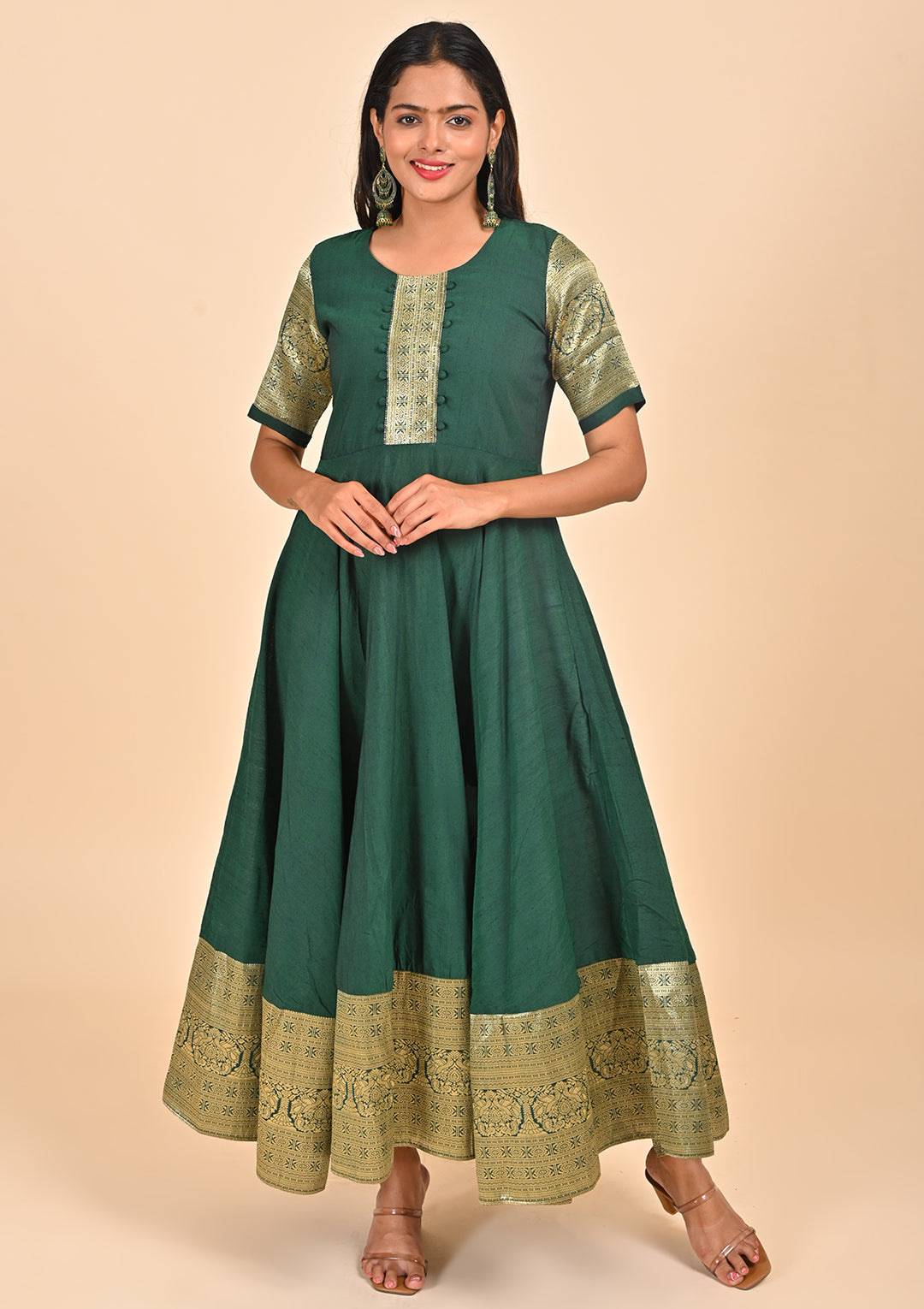 Green Zari Border Ethnic Dress – Indian Princess