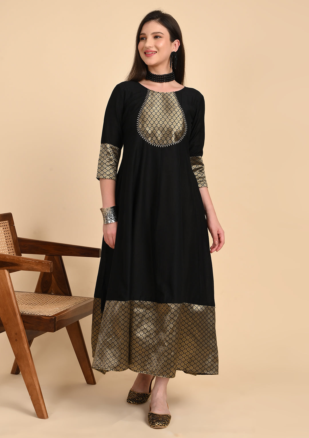 Womens Full Umbrella Black Dress  Indian Princess