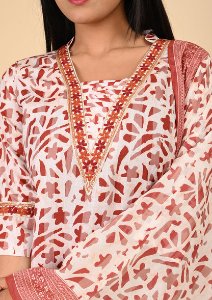 Womens Safforn Color Cotton Salwar Suit