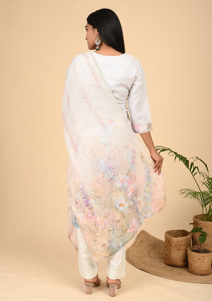 Cream Color Embroidery Salwar Suit