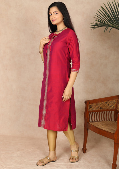 Solid Magenta color Kurti