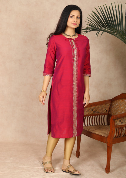 Solid Magenta color Kurti