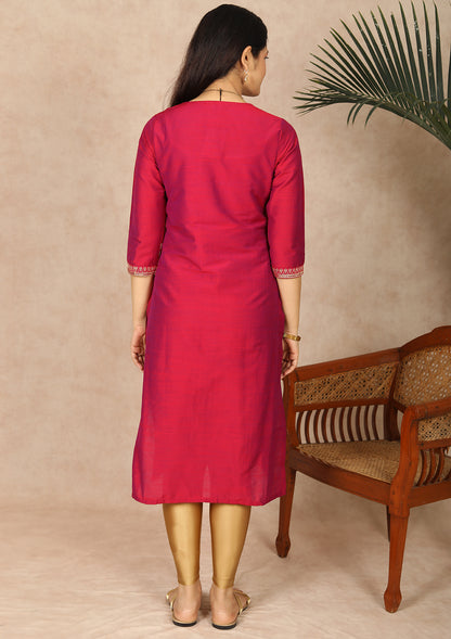Solid Magenta color Kurti
