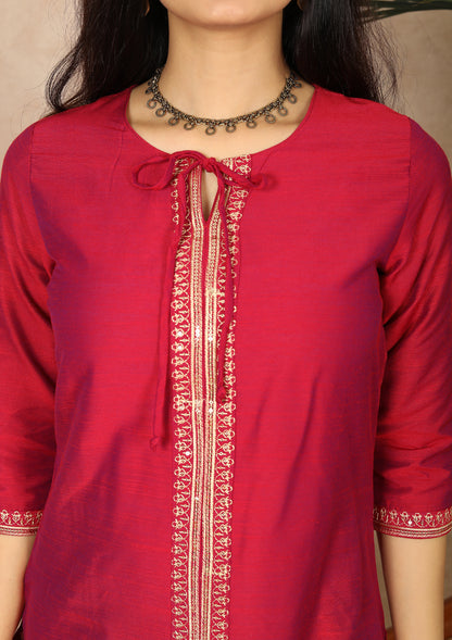 Solid Magenta color Kurti