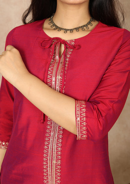Solid Magenta color Kurti