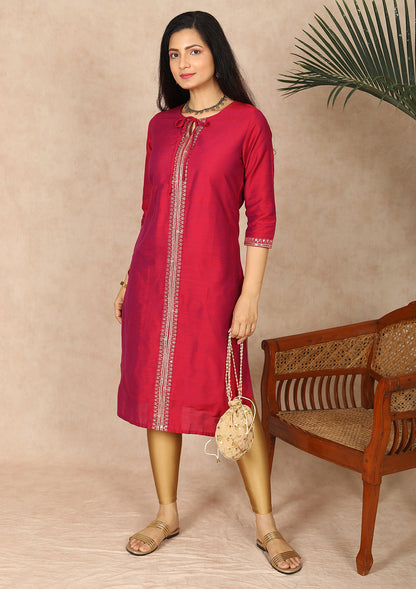 Solid Magenta color Kurti