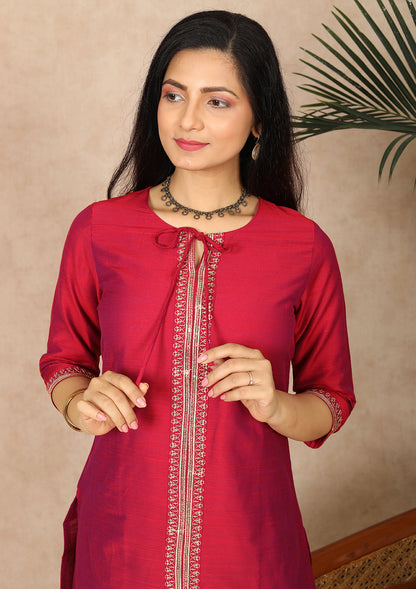 Solid Magenta color Kurti