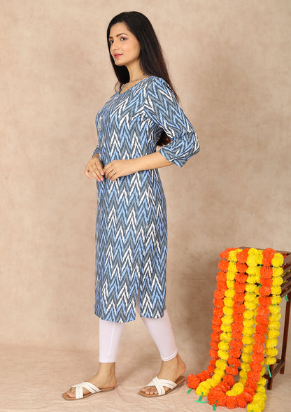 Womens Ikat Straight Cut Kurti