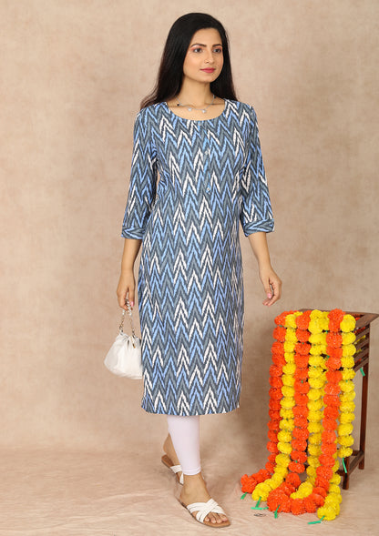 Womens Ikat Straight Cut Kurti