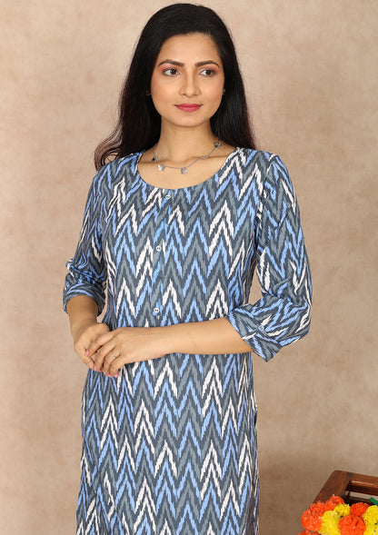 Womens Ikat Straight Cut Kurti