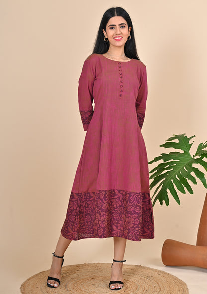 Purple Color Cotton Flex Kurti