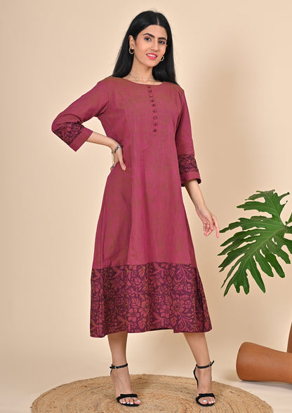 Purple Color Cotton Flex Kurti