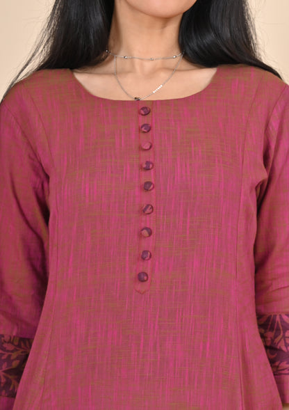 Purple Color Cotton Flex Kurti