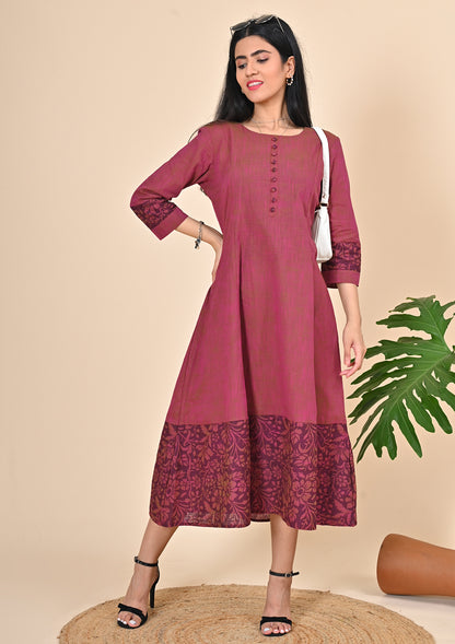 Purple Color Cotton Flex Kurti