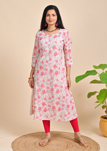 Muslin Floral Printed Kurti