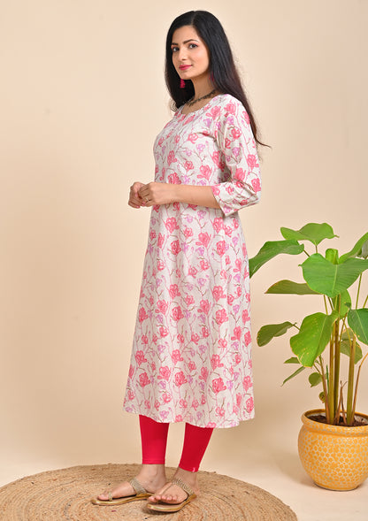 Muslin Floral Printed Kurti