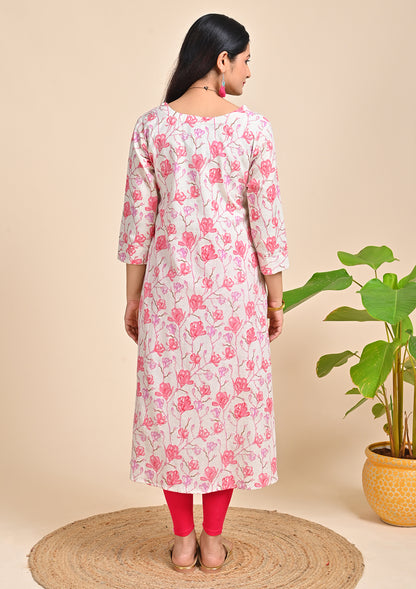 Muslin Floral Printed Kurti