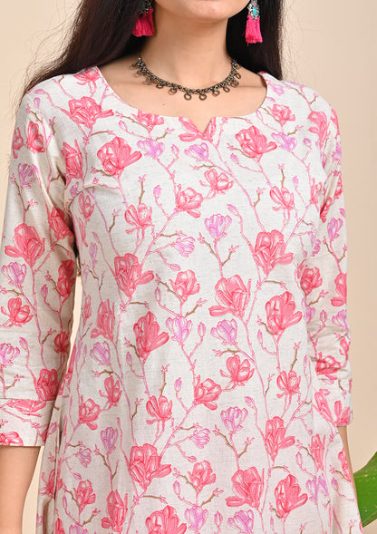 Muslin Floral Printed Kurti