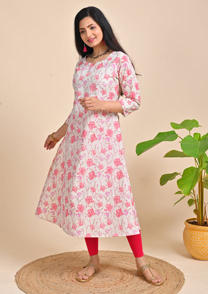 Muslin Floral Printed Kurti