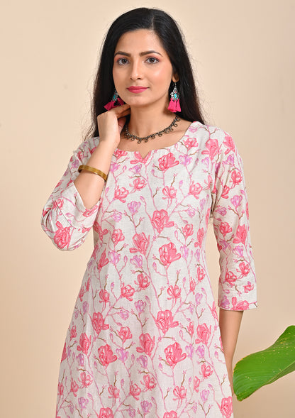 Muslin Floral Printed Kurti
