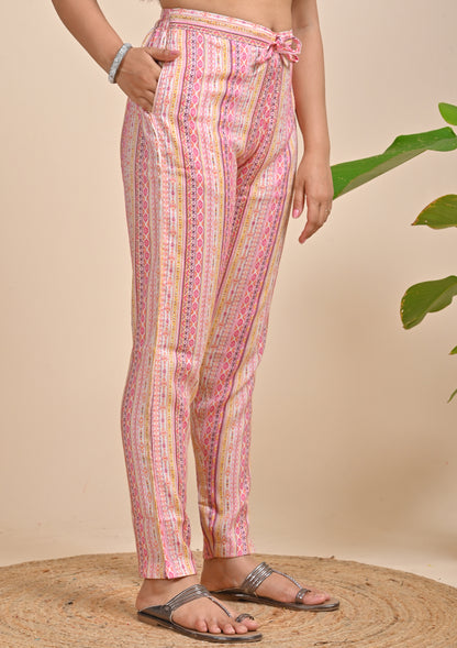 Pink Color Foil Printed Salwar Suits