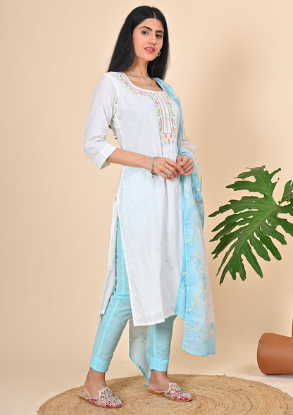 White Lurex Salwar Suits