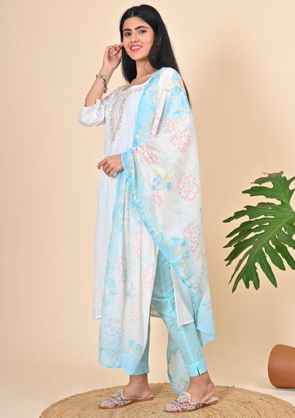 White Lurex Salwar Suits