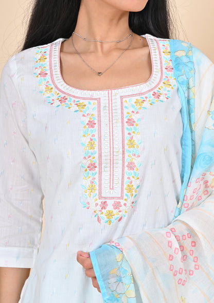 White Lurex Salwar Suits