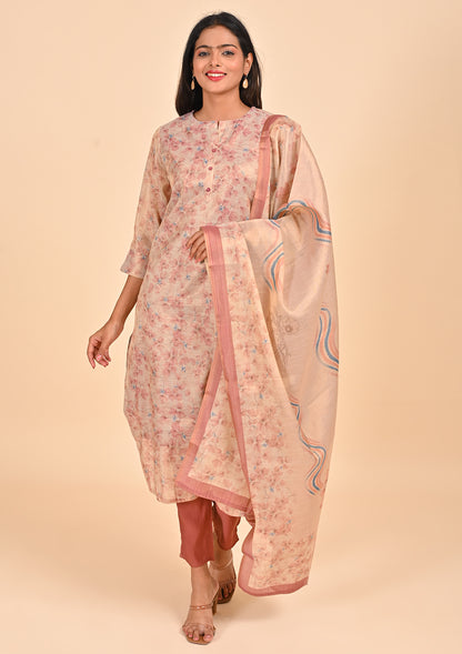 Pink Tissue Salwar Set