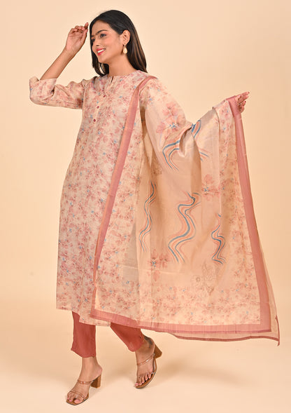 Pink Tissue Salwar Set