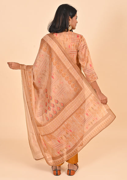 Peach Color Tissue Salwar Suit