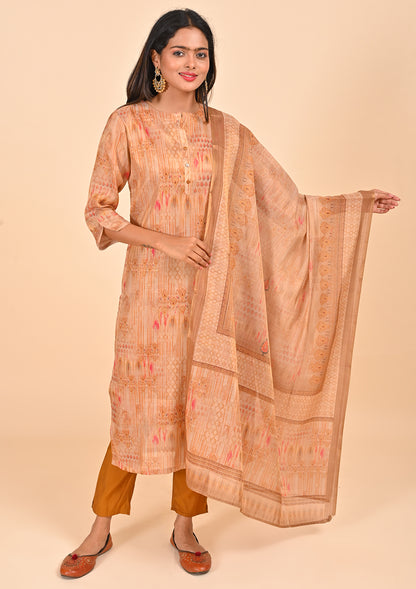 Peach Color Tissue Salwar Suit