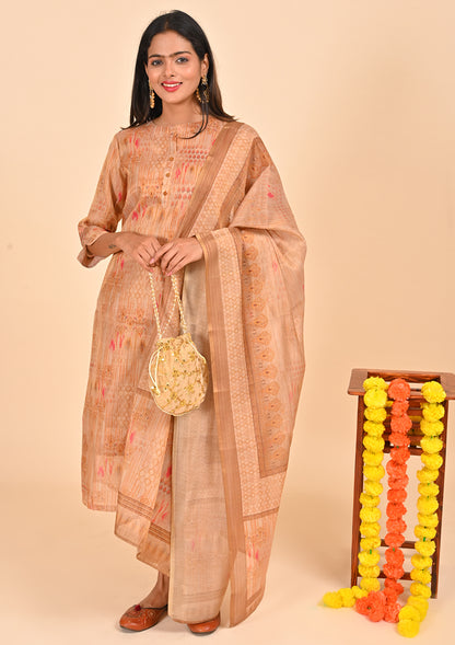 Peach Color Tissue Salwar Suit