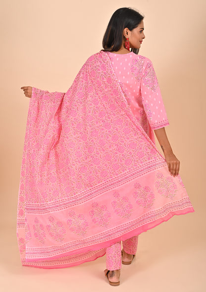 Pink Color A - line Salwar Sets