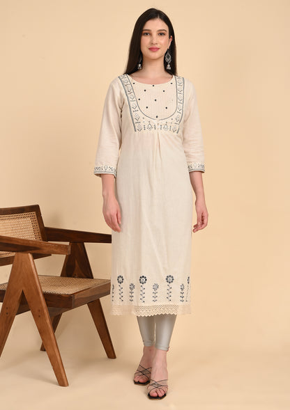 Embroidery Cotton Flex Kurti