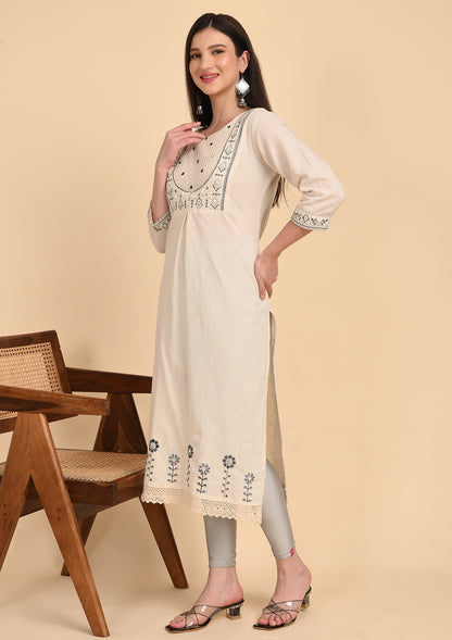 Embroidery Cotton Flex Kurti