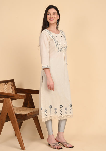 Embroidery Cotton Flex Kurti