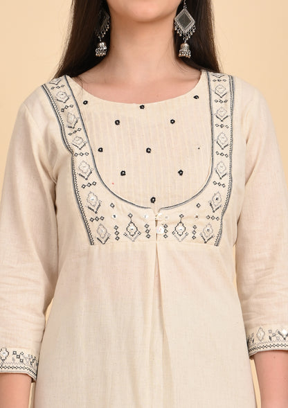 Embroidery Cotton Flex Kurti