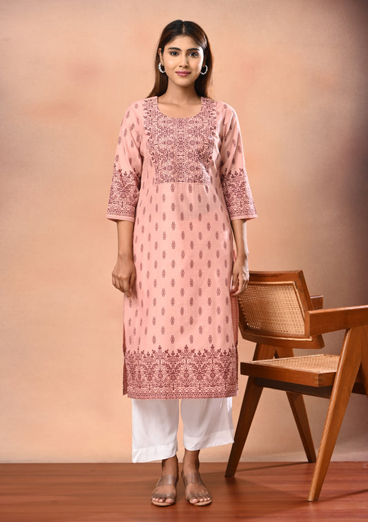 Floral Printed Straight Cut Kurta